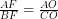 \frac{A F}{B F}=\frac{A O}{C O}